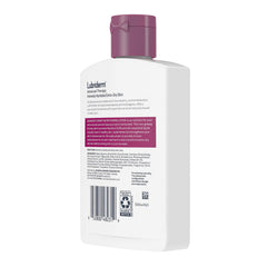 Hand applying Lubriderm lotion to skin showing fast-hydration benefit