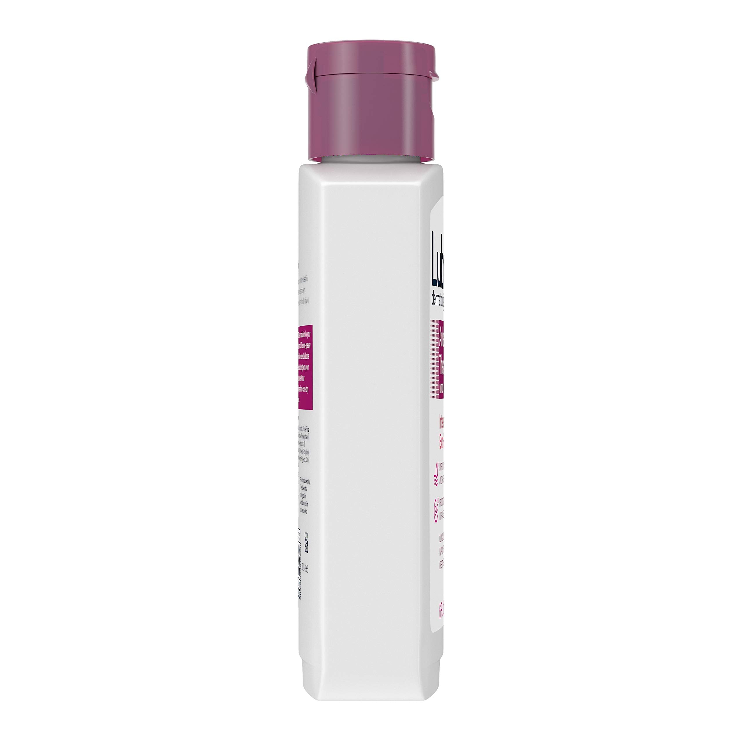Close-up of Lubriderm lotion texture highlighting quick absorption benefit