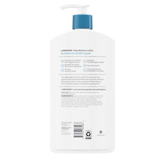 Lubriderm in bathroom lifestyle setup shows daily routine convenience benefit