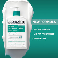 Lubriderm close-up of pro-ceramide ingredient highlighting barrier support