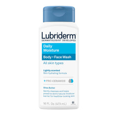 Lubriderm front packaging 16oz showing product and benefits