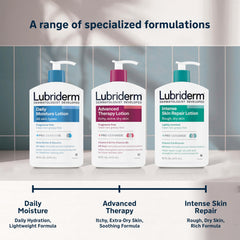 Lubriderm label detail showing ingredients for gentle, hypoallergenic care