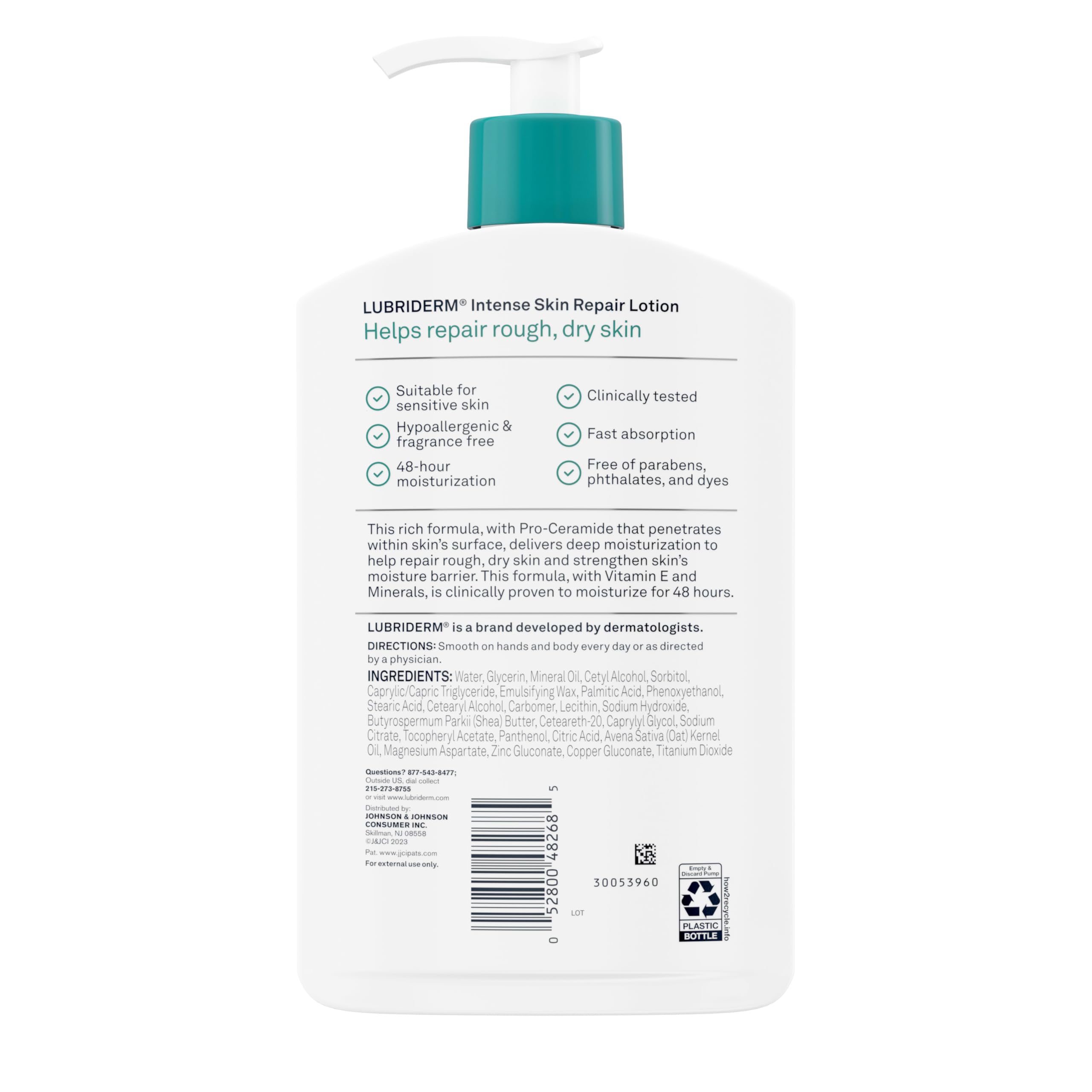 Lubriderm on bathroom shelf in lifestyle setting showing everyday use benefit
