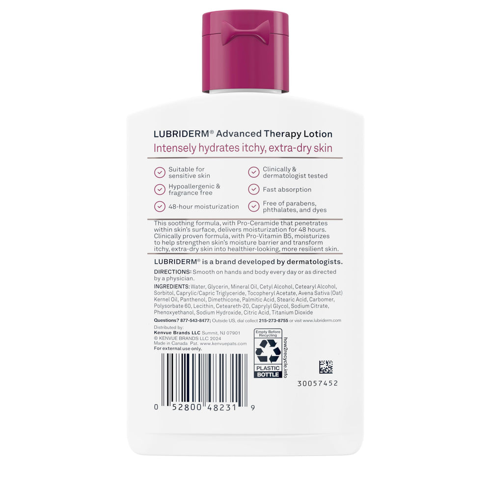 Lubriderm open cap and nozzle detail showing easy dispensing control