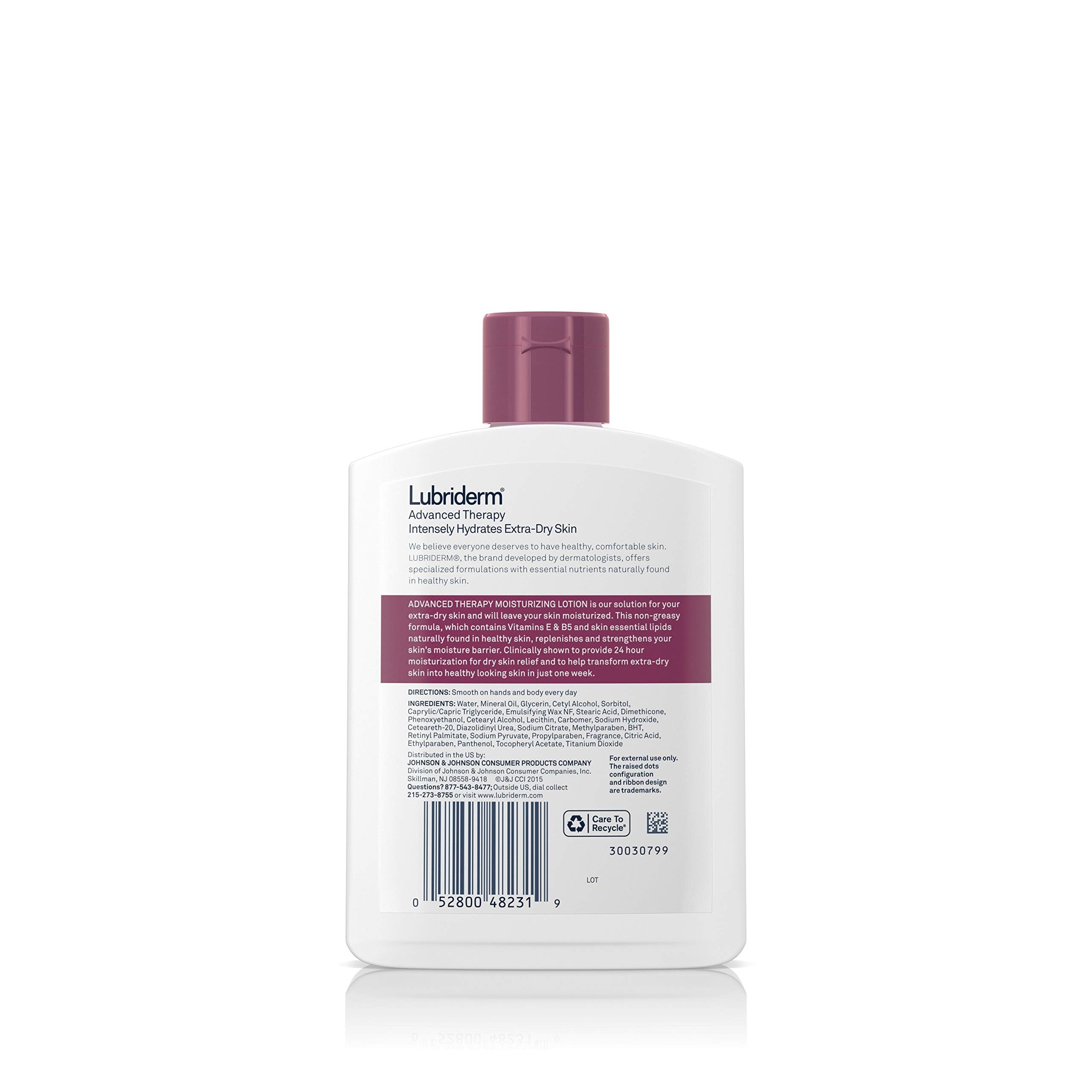 Lubriderm pump dispensing lotion for easy controlled application benefit