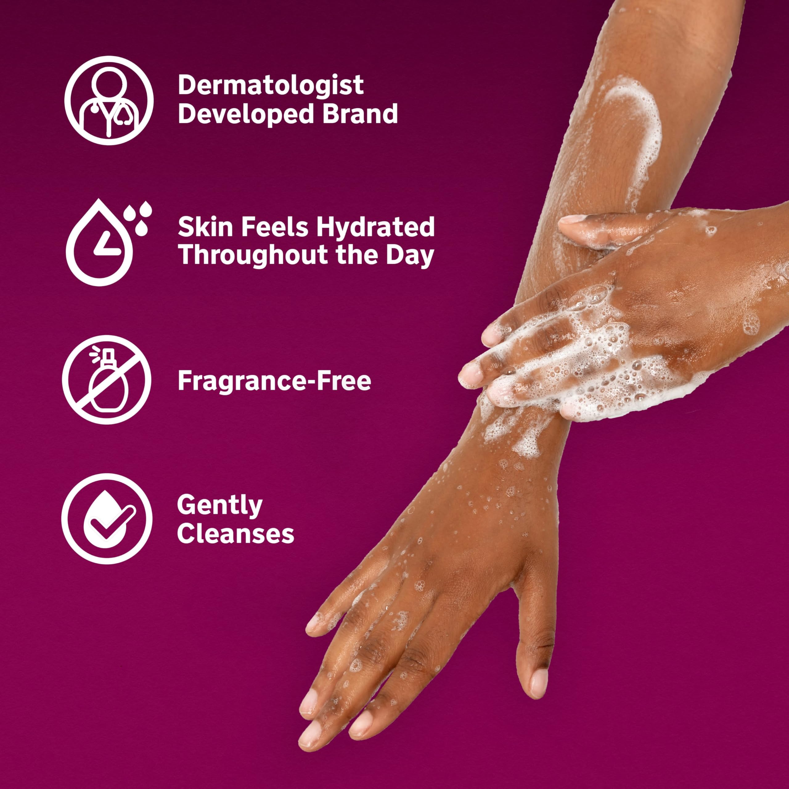Person using Lubriderm in shower illustrating calming care for sensitive skin