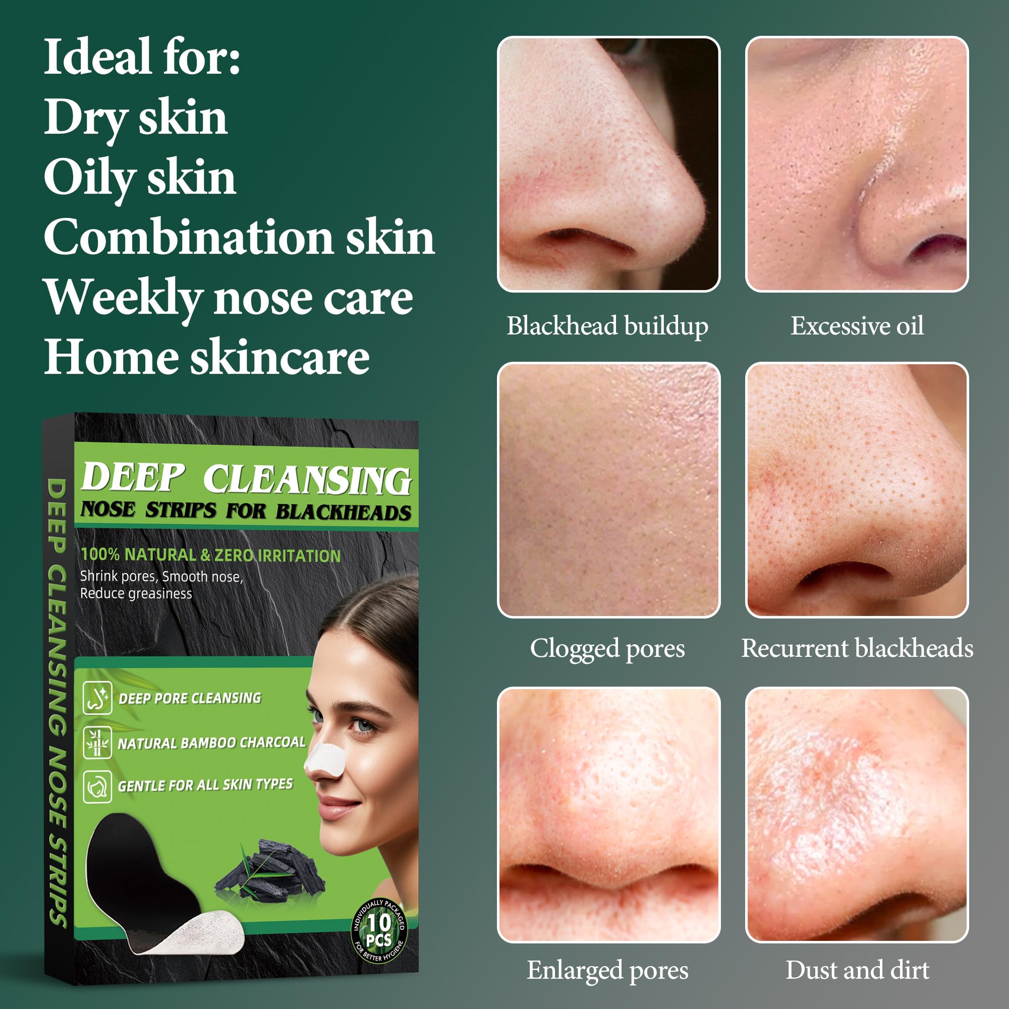 Lubynia strip applied on nose demonstrating easy at-home use