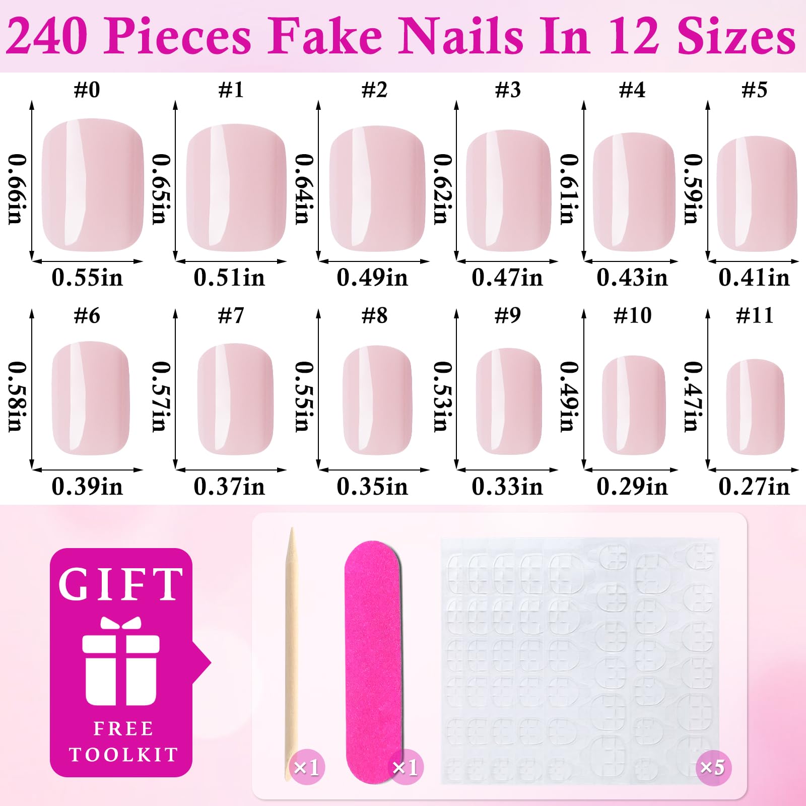 LuckForever adhesive tabs and included file and stick for quick application