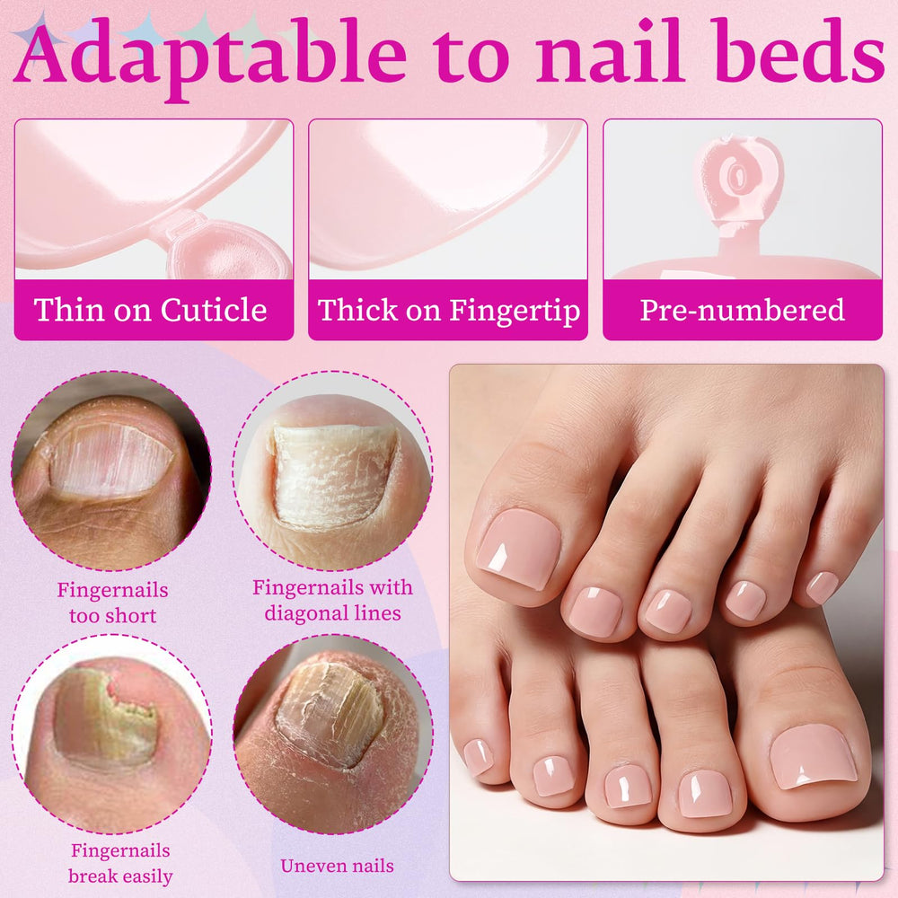 LuckForever nail glue and tools arranged to show quick secure application