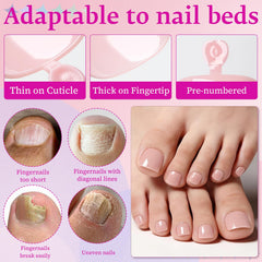 LuckForever nail glue and tools arranged to show quick secure application