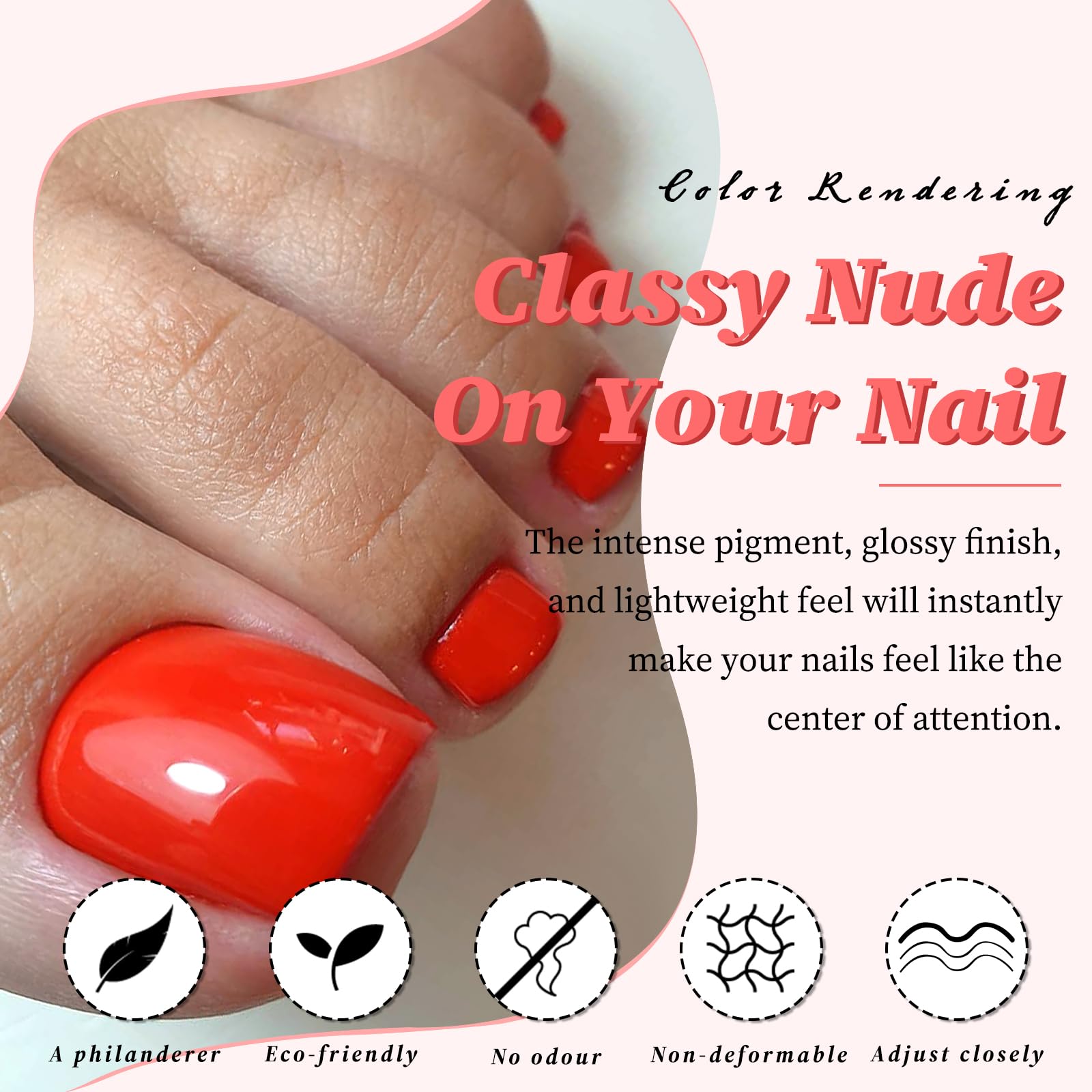 LuckForever close-up of acrylic toe tip texture for durable comfort