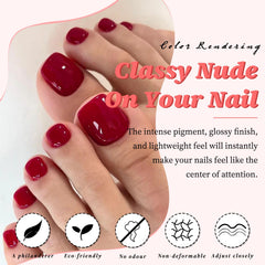 LuckForever close-up of burgundy toe nail surface showing smooth finish and natural look