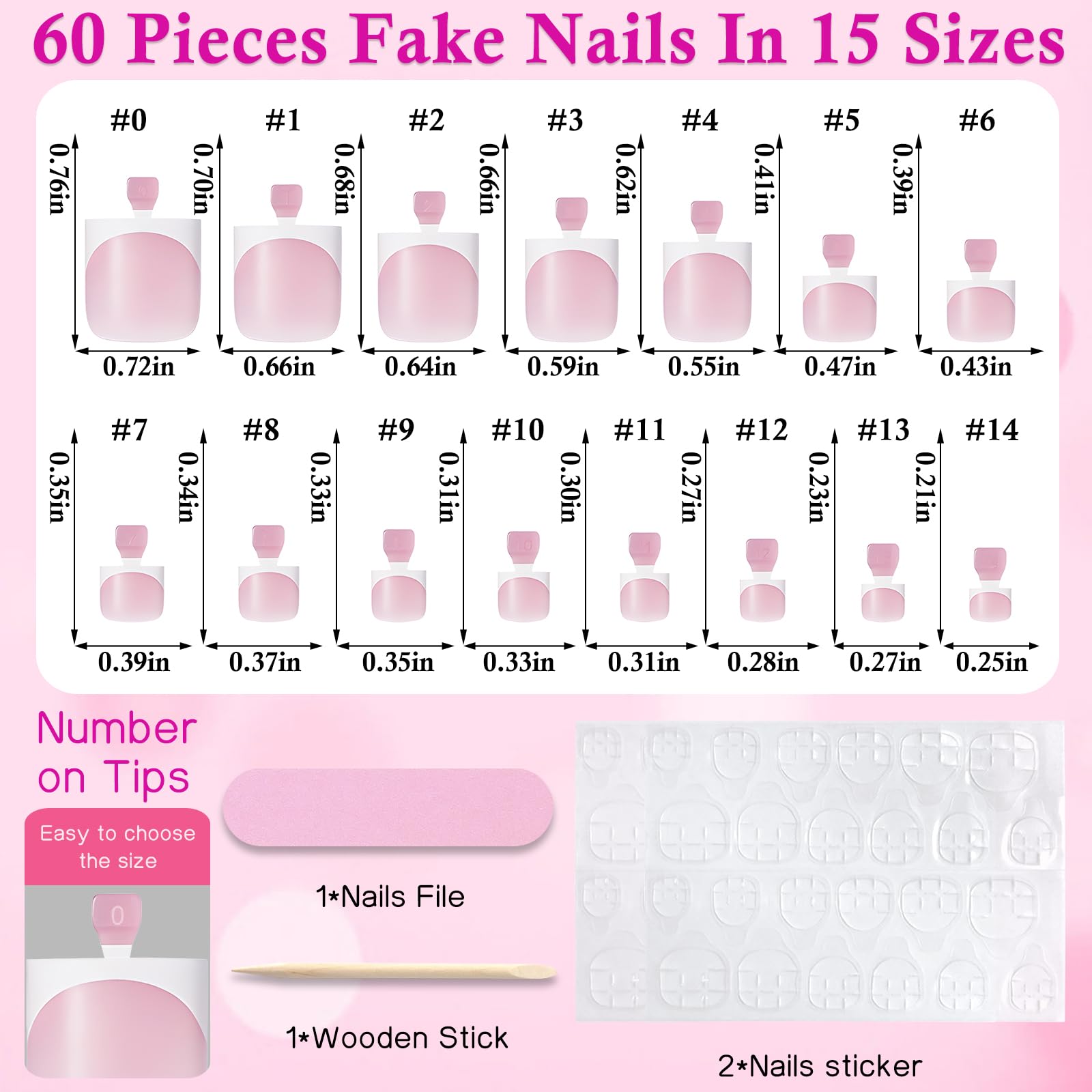 LuckForever close-up of medium square French tip nails showing crisp white smile line