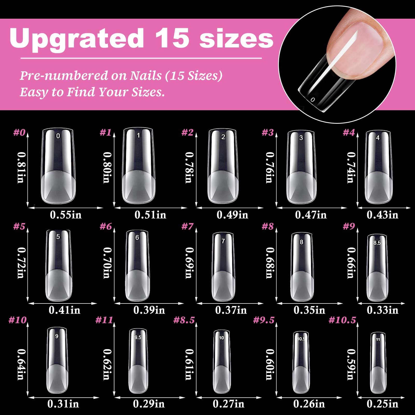 LuckForever close-up of tip edge and shallow curve for seamless adhesion and natural look