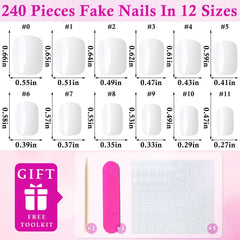 LuckForever kit contents laid out with nails, tabs, file and stick for complete application