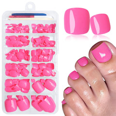 LuckForever front packaging showing hot pink toe nails and full kit for easy pedicures