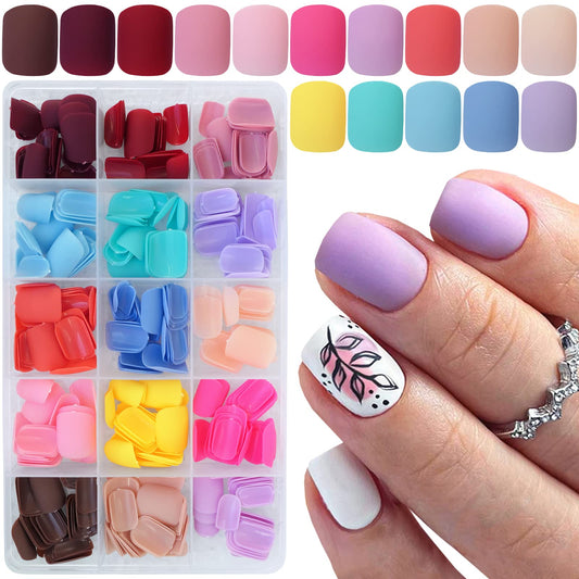 LuckForever front packaging showing matte short square nails and kit case for easy selection