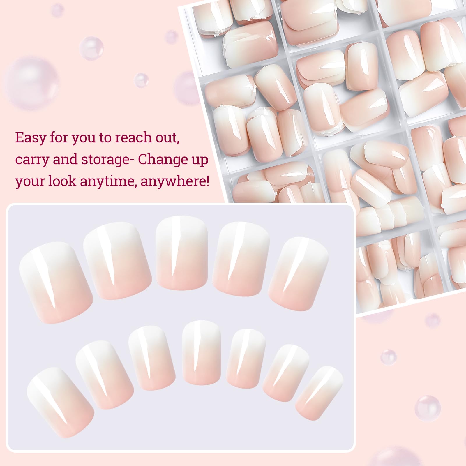 LuckForever nails in hand demonstrating short square scale and everyday comfort