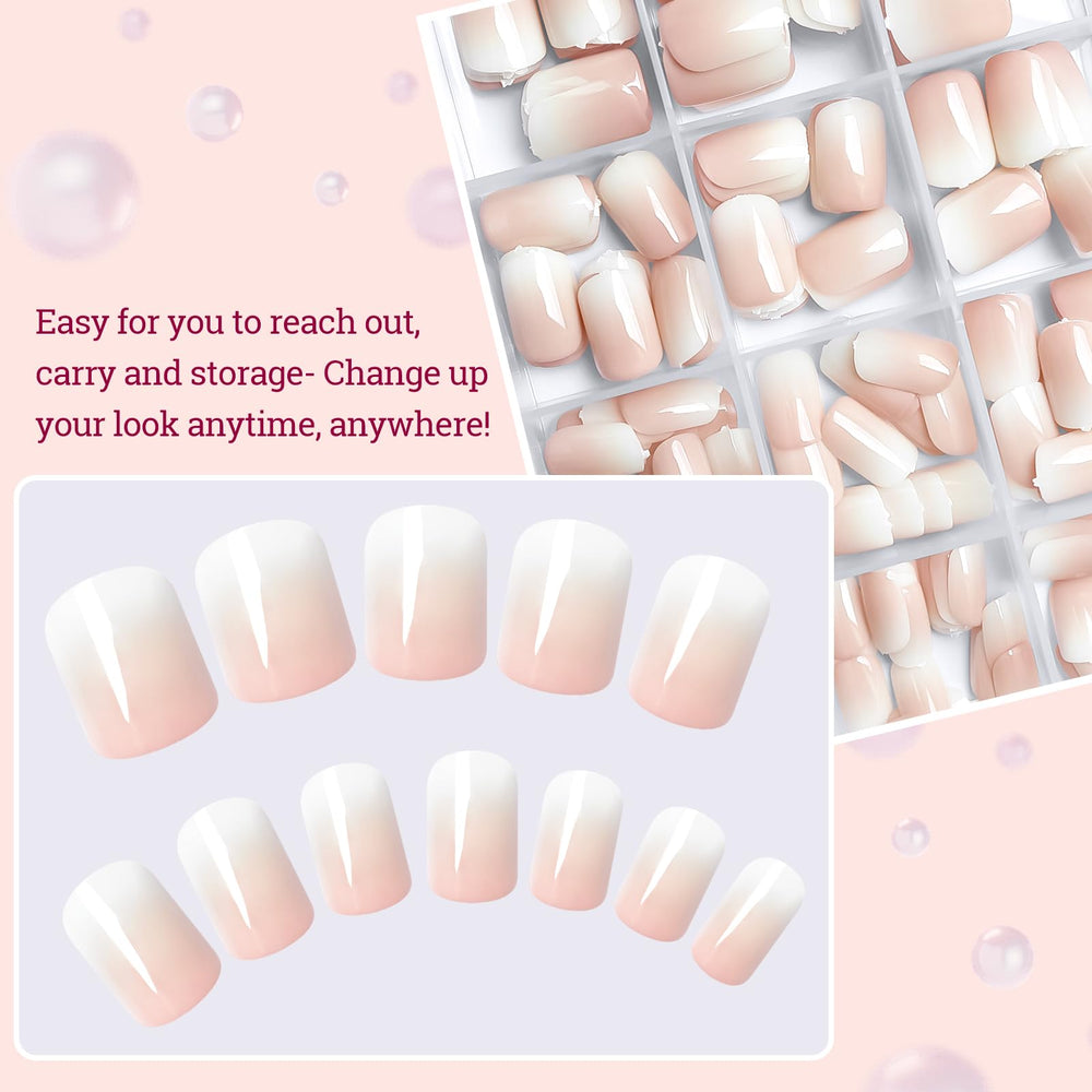 LuckForever nails in hand demonstrating short square scale and everyday comfort