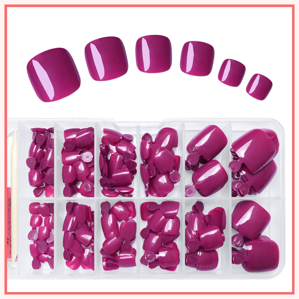 LuckForever on-feet lifestyle shot demonstrating comfortable, fashionable magenta pedicure