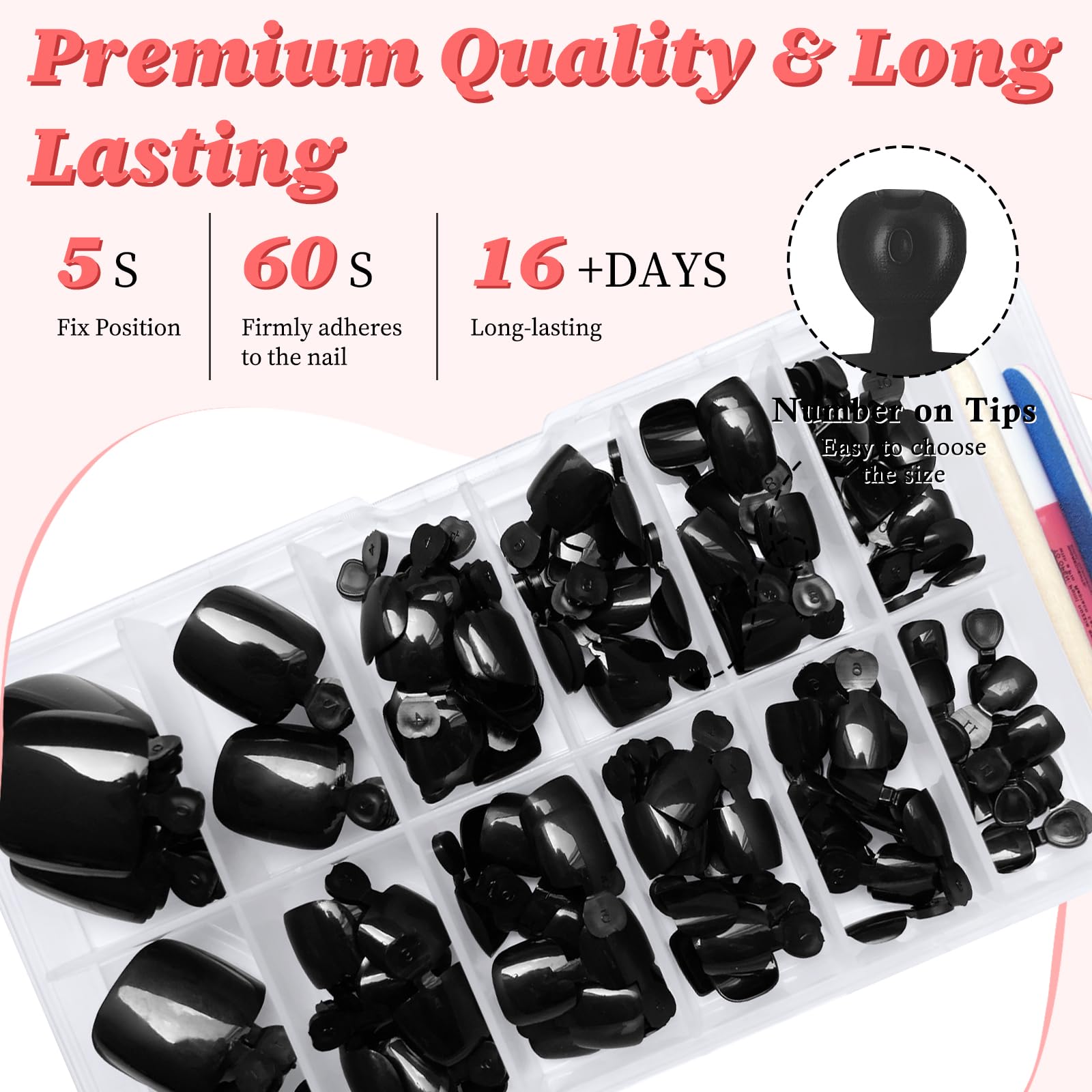 LuckForever press-on toenails installed on feet delivering instant polished appearance
