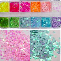 LuckForever stars applied on acrylic nail demonstrating long-lasting shine