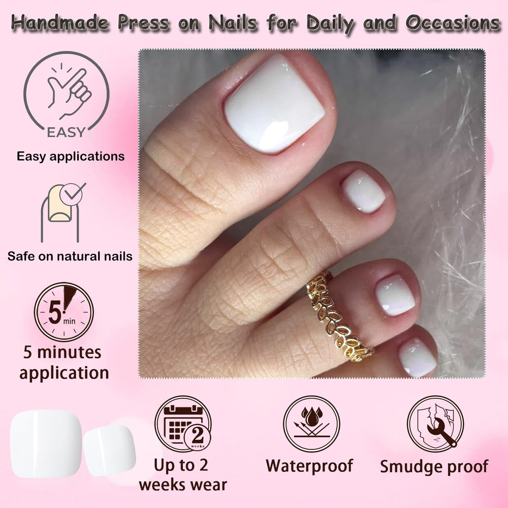 LuckForever nails worn on feet at beach illustrating secure fit and polished look