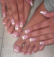 LuckForever size comparison showing nails on hand and toe for correct fitting guidance