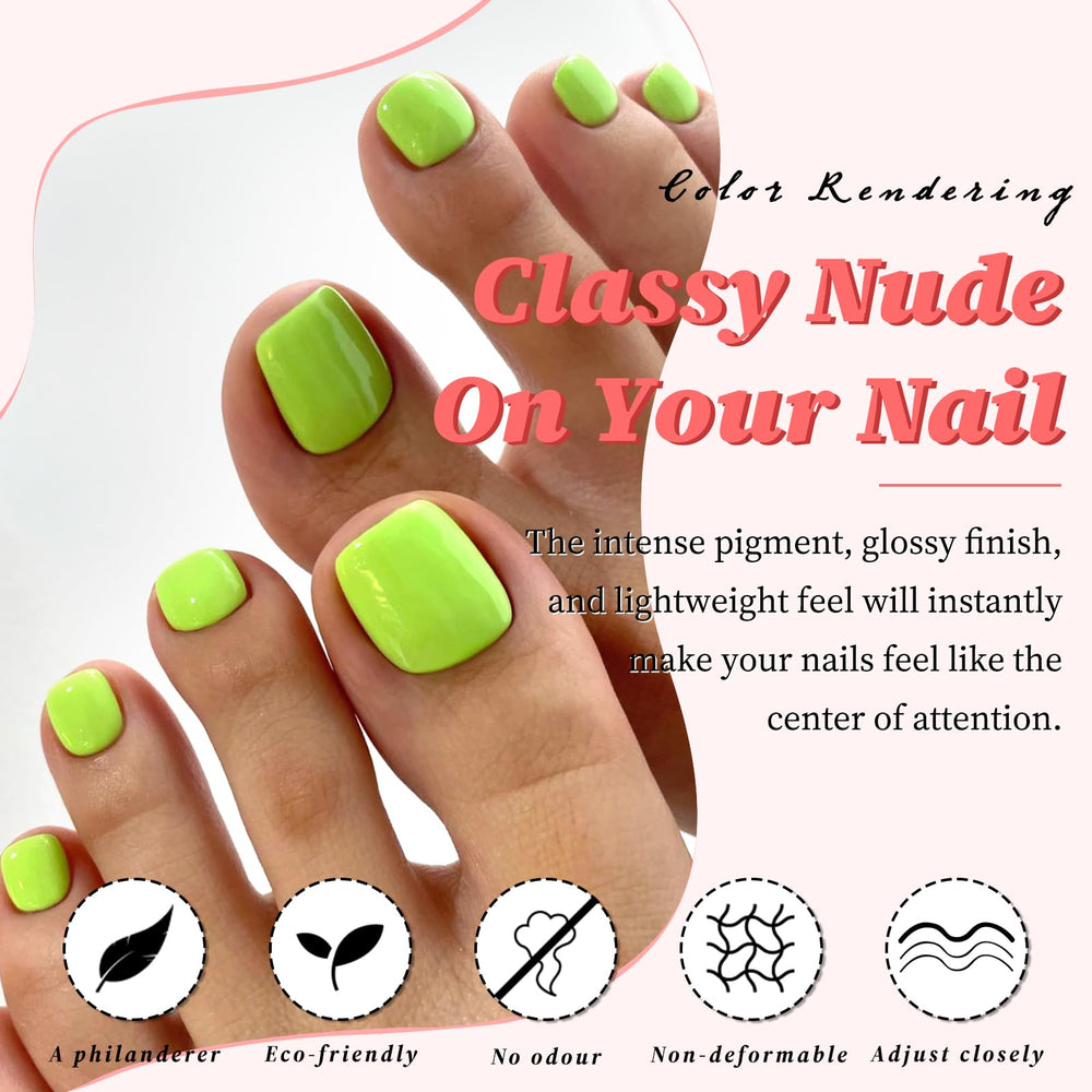 LuckForever open storage case displaying 12 sizes of neon toe tips for easy selection