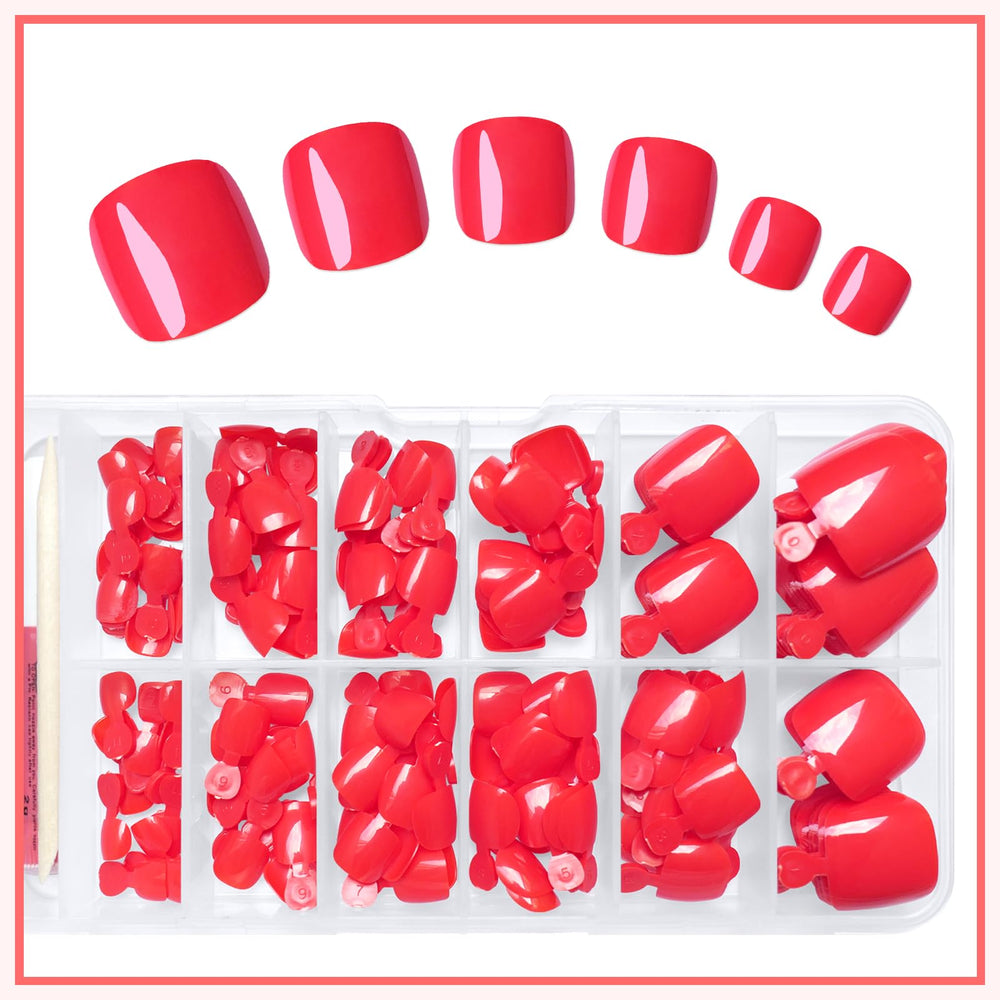 LuckForever applied toe tips on foot for instant polished pedicure