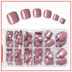 LuckForever press-on toenails worn on feet showing natural fit and polished look