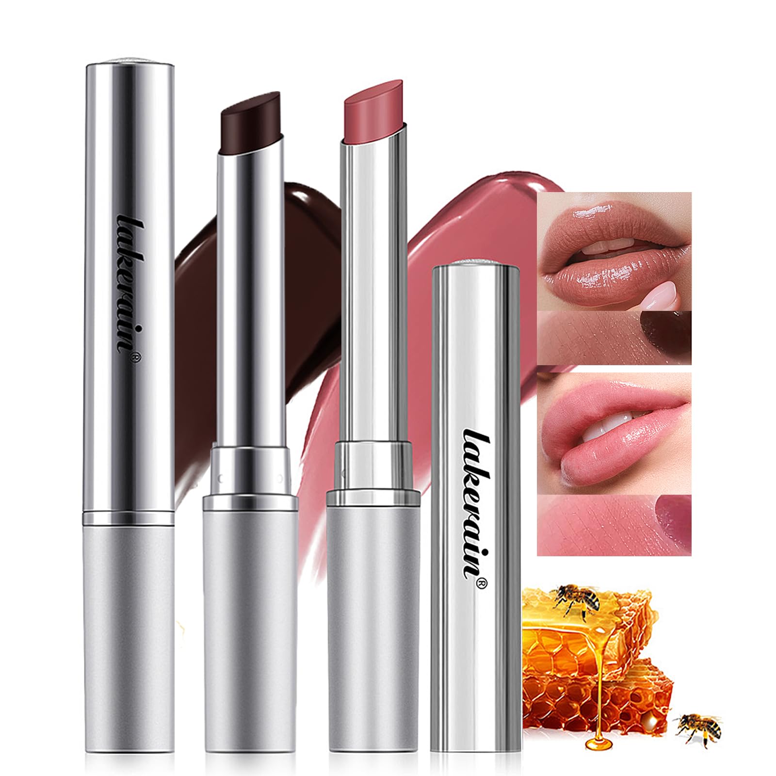 LuckNest front packaging showing two tinted lip balms and benefits for daily hydration