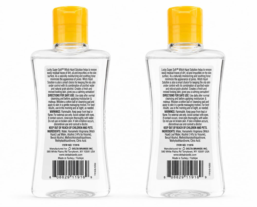 LUCKY SUPER SOFT on cotton pad demonstrating gentle application and pore-refining benefit