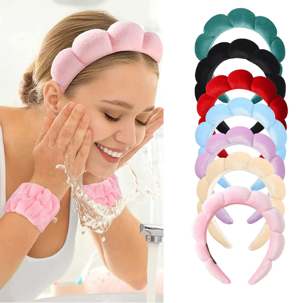 Luckybear headband in bathroom lifestyle setup suggesting relaxed at-home spa comfort