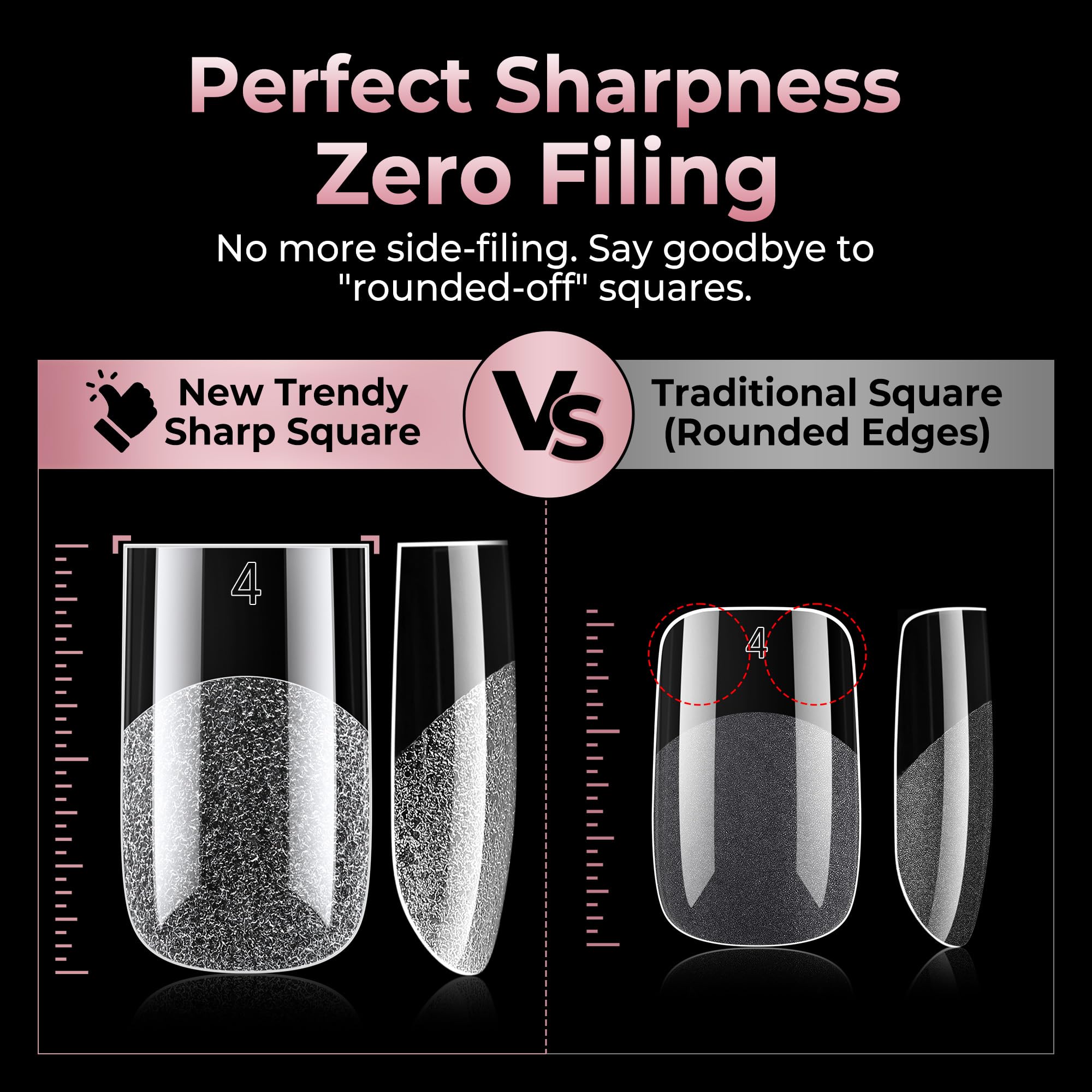 Luckyfairy arranged 12 sizes to match nail beds for perfect fit