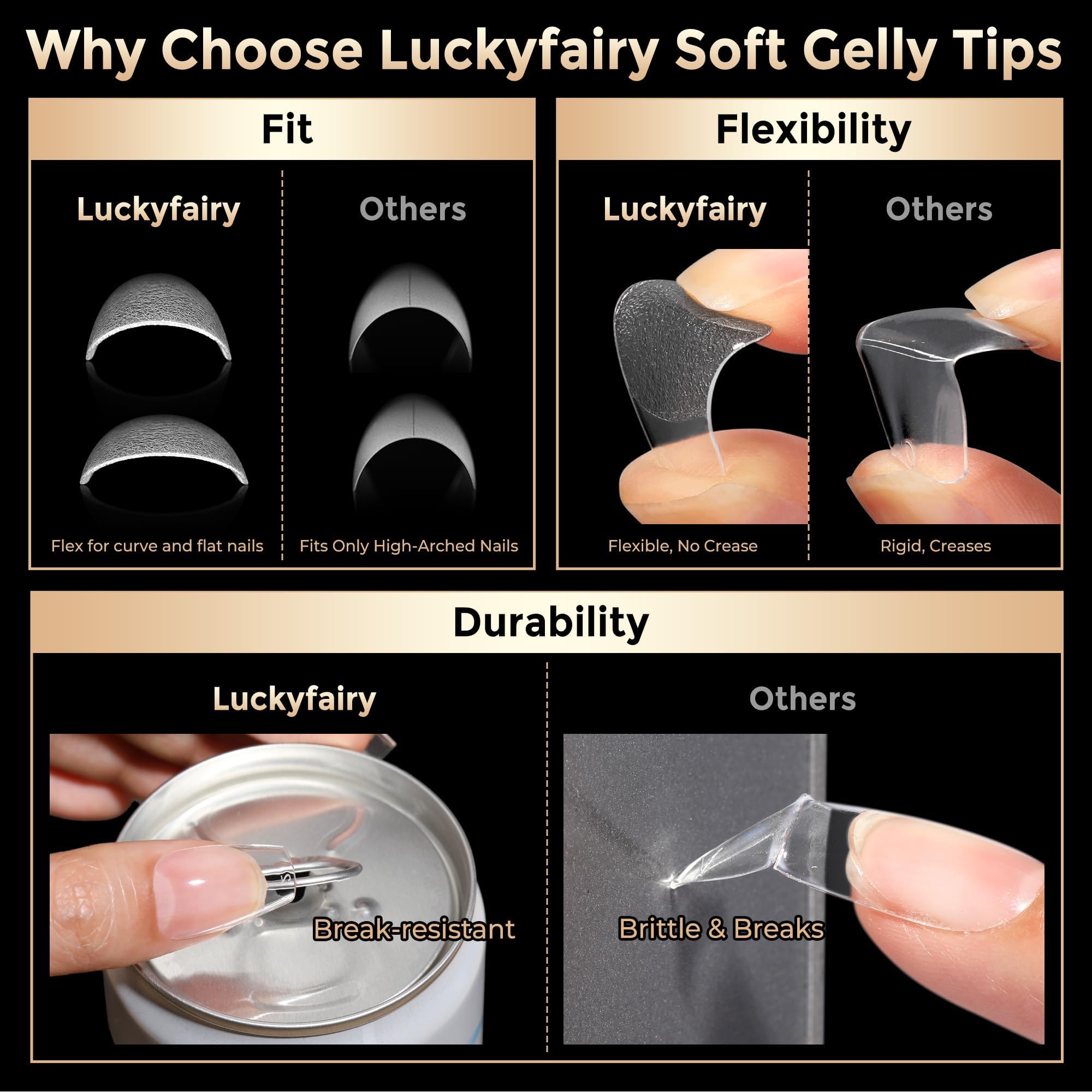 Luckyfairy application shot with glue demonstrating easy fast application