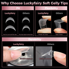 Luckyfairy bent tip flexibility demo proving durable soft gel