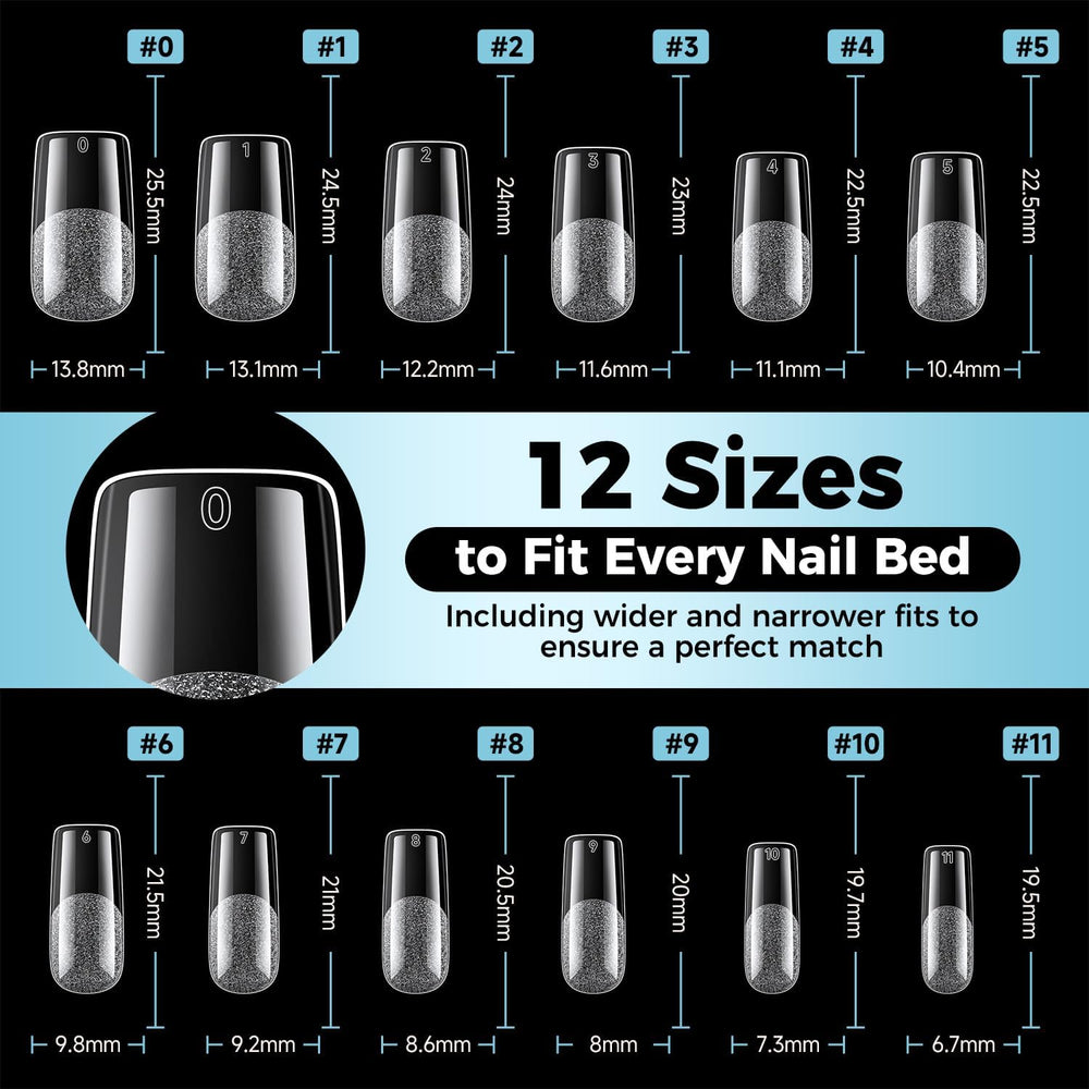 Luckyfairy length comparison on fingers showing scale and easy trim customization