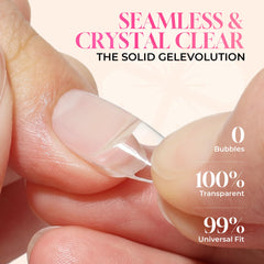 Cured Luckyfairy nail detail showing clear, bubble-free bond and long-lasting finish