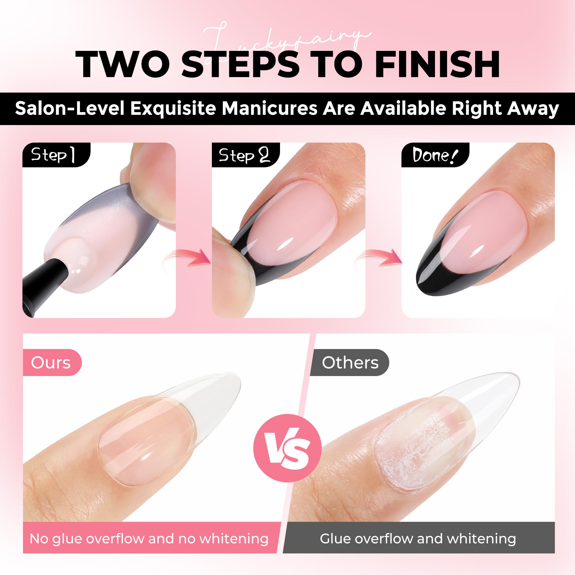 Luckyfairy finished manicure lifestyle image showing durable salon-style results
