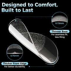 Luckyfairy flexible bend detail of soft-gel tip showing durability and no cracking