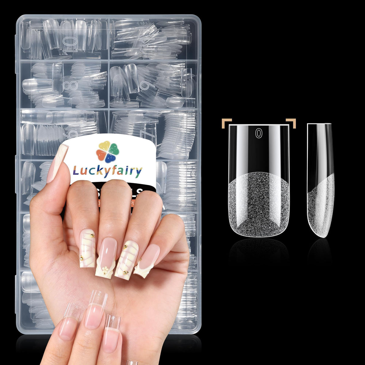 luckyfairy front packaging showing full 504pcs set and clear box for storage benefit