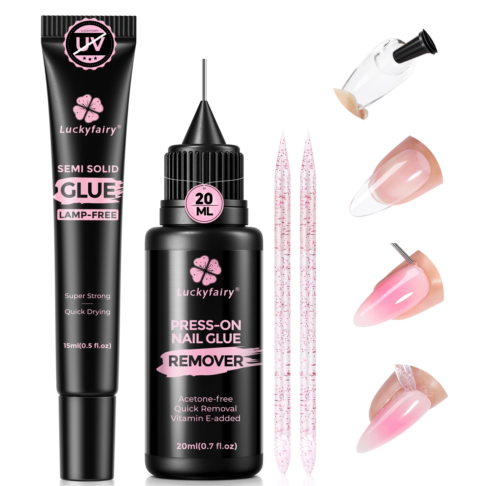 Luckyfairy front packaging showing complete 4PCS kit and benefits