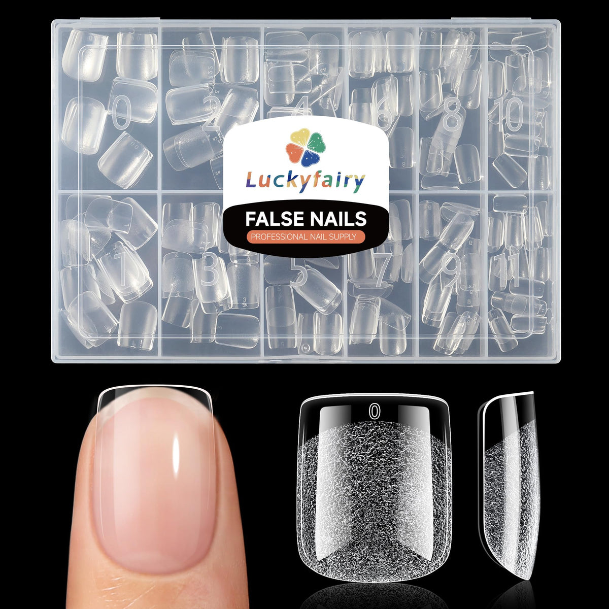 Luckyfairy front packaging showing 240pcs set and clear kit benefit