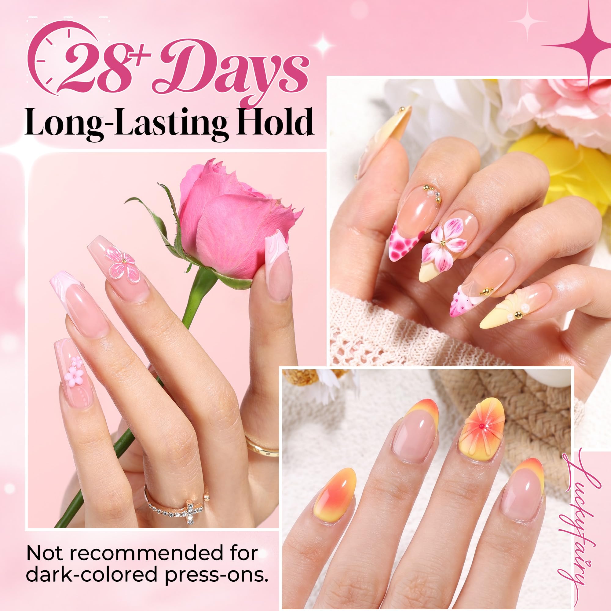 Luckyfairy gel texture close-up illustrating non-flowing, easy placement