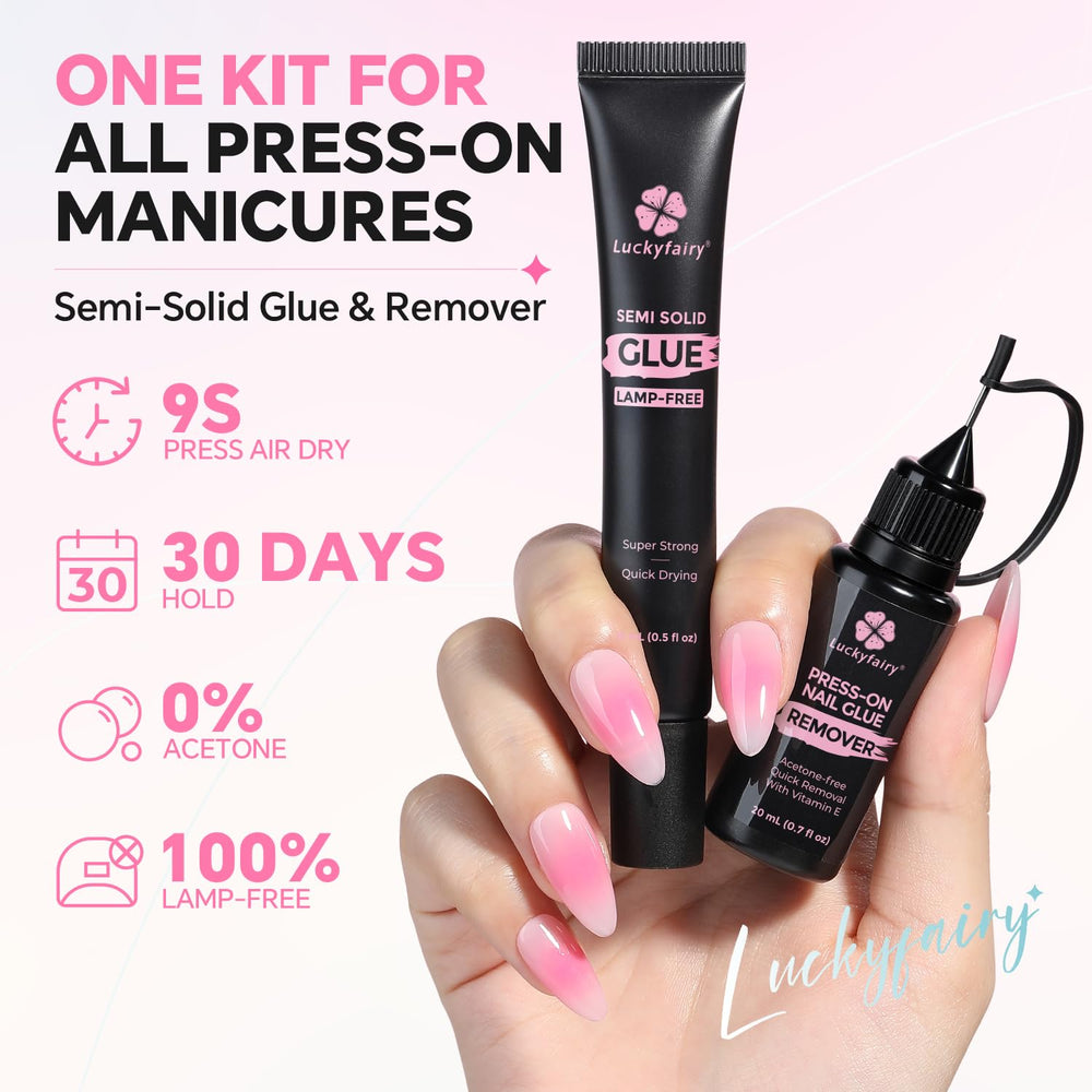 Luckyfairy glue tube close-up highlighting precision valve and control