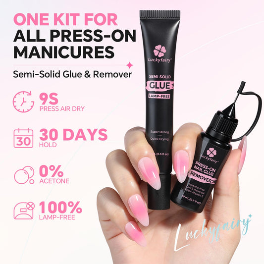 Luckyfairy glue tube close-up highlighting precision valve and control