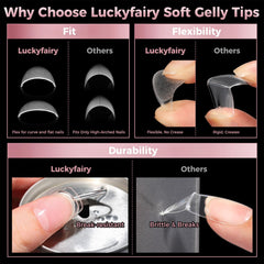 Luckyfairy application photo using glue for quick DIY salon results