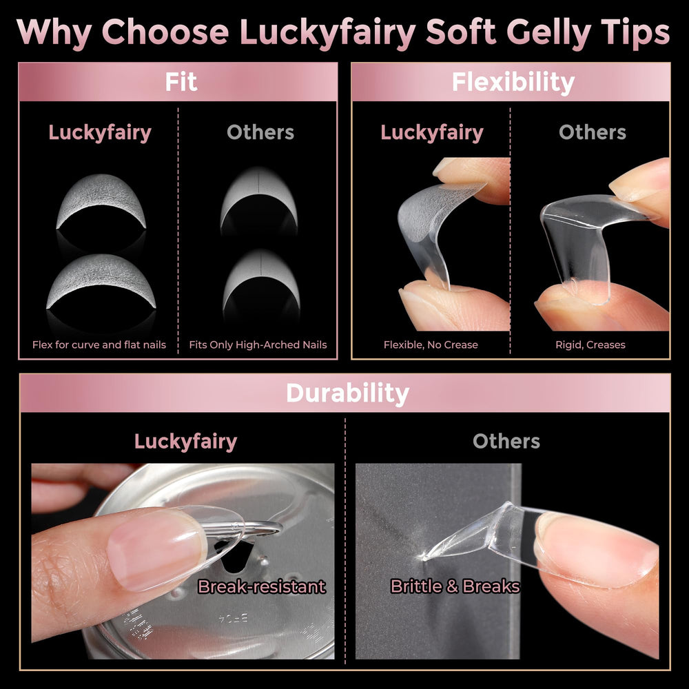 Luckyfairy in-use gel polish application showing flawless color result