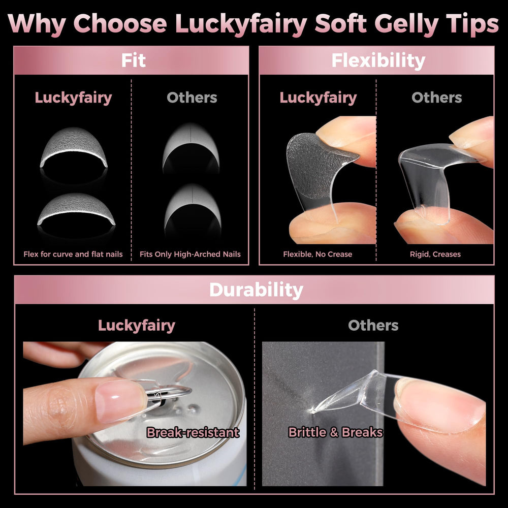 Luckyfairy painted finished manicure showcasing polish compatibility and crisp results